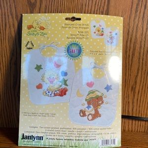 Janlynn baby (2) bibs, duck, bear.Cross stitch New. May be some pkg degradation